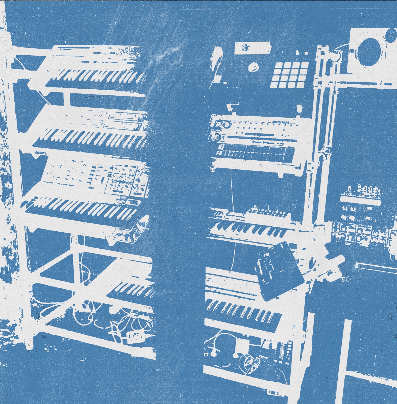 orph studio: racks of 1980s and 1990s synthesizers